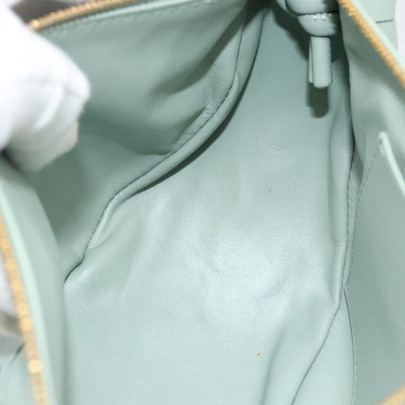 BOTTEGA VENETA INTRECCIATO Shoulder Bag Leather Green Gold Auth 186252SM