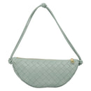BOTTEGA VENETA INTRECCIATO Shoulder Bag Leather Green Gold Auth 186252SM-2