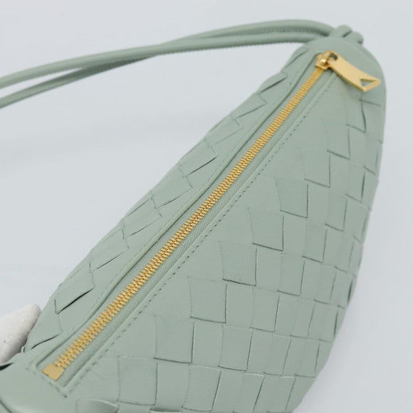 BOTTEGA VENETA INTRECCIATO Shoulder Bag Leather Green Gold Auth 186252SM