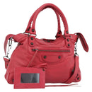 BALENCIAGA The Town Hand Bag Leather 2way Red 240579 Auth 186253M-1