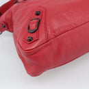 BALENCIAGA The Town Hand Bag Leather 2way Red 240579 Auth 186253M-13