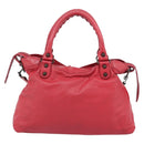 BALENCIAGA The Town Hand Bag Leather 2way Red 240579 Auth 186253M-3