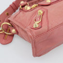 BALENCIAGA Giant Mini City Hand Bag Leather 2way Pink Gold 309544 Auth 186254M-16