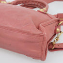 BALENCIAGA Giant Mini City Hand Bag Leather 2way Pink Gold 309544 Auth 186254M-17