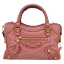 BALENCIAGA Giant Mini City Hand Bag Leather 2way Pink Gold 309544 Auth 186254M-13