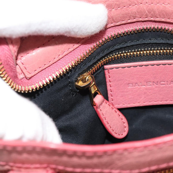 BALENCIAGA Giant Mini City Hand Bag Leather 2way Pink Gold 309544 Auth 186254M