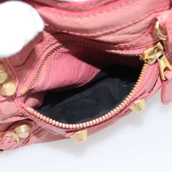 BALENCIAGA Giant Mini City Hand Bag Leather 2way Pink Gold 309544 Auth 186254M