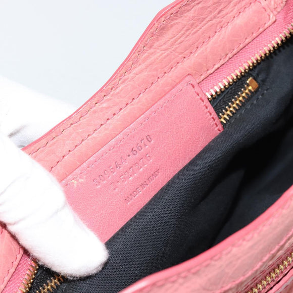 BALENCIAGA Giant Mini City Hand Bag Leather 2way Pink Gold 309544 Auth 186254M