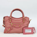 BALENCIAGA Giant Mini City Hand Bag Leather 2way Pink Gold 309544 Auth 186254M-12