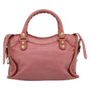 BALENCIAGA Giant Mini City Hand Bag Leather 2way Pink Gold 309544 Auth 186254M-2