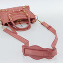 BALENCIAGA Giant Mini City Hand Bag Leather 2way Pink Gold 309544 Auth 186254M-8