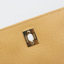 CHANEL Matelasse Hand Bag Caviar Skin Beige Gold CC Auth 186257V-20