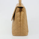 CHANEL Matelasse Hand Bag Caviar Skin Beige Gold CC Auth 186257V-3