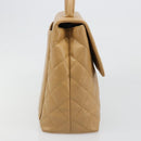 CHANEL Matelasse Hand Bag Caviar Skin Beige Gold CC Auth 186257V-4