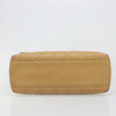 CHANEL Matelasse Hand Bag Caviar Skin Beige Gold CC Auth 186257V-5