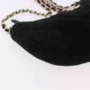CHANEL Matelasse Chain Shoulder Bag Velor Black Gold CC Auth 186258SM-9