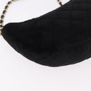 CHANEL Matelasse Chain Shoulder Bag Velor Black Gold CC Auth 186258SM-15