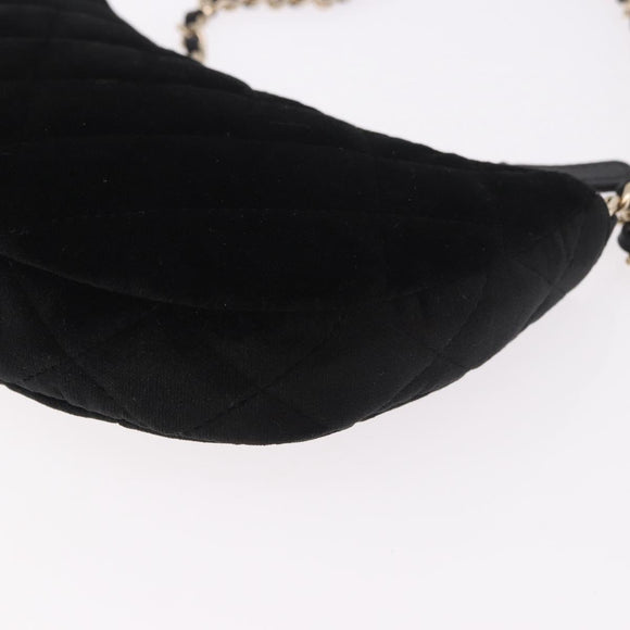 CHANEL Matelasse Chain Shoulder Bag Velor Black Gold CC Auth 186258SM