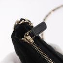 CHANEL Matelasse Chain Shoulder Bag Velor Black Gold CC Auth 186258SM-10