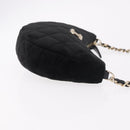 CHANEL Matelasse Chain Shoulder Bag Velor Black Gold CC Auth 186258SM-3