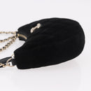CHANEL Matelasse Chain Shoulder Bag Velor Black Gold CC Auth 186258SM-4