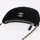 CHANEL Matelasse Chain Shoulder Bag Velor Black Gold CC Auth 186258SM-6