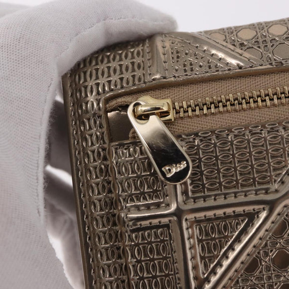 Christian Dior Diorama Portemonnee Leer Champagne Goud Auth 186259M