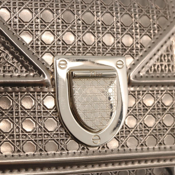Christian Dior Diorama Portemonnee Leer Champagne Goud Auth 186259M