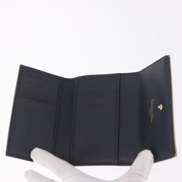 Christian Dior Diorama Portemonnee Leer Champagne Goud Auth 186259M