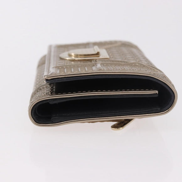 Christian Dior Diorama Portemonnee Leer Champagne Goud Auth 186259M