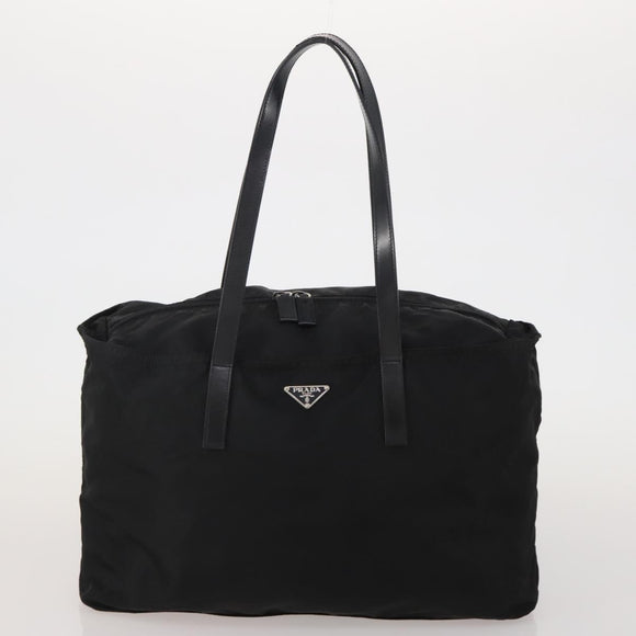 PRADA Hand Bag Nylon 2 Set Black Yellow Auth 186260