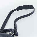 BALENCIAGA Giant Mini Pom Pom Hand Bag Leather 2way Navy Silver Auth 186261SM-15