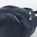 BALENCIAGA Giant Mini Pom Pom Hand Bag Leather 2way Navy Silver Auth 186261SM-9