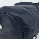 BALENCIAGA Giant Mini Pom Pom Hand Bag Leather 2way Navy Silver Auth 186261SM-17