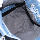BALENCIAGA Giant Mini Pom Pom Hand Bag Leather 2way Navy Silver Auth 186261SM-21