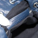 BALENCIAGA Giant Mini Pom Pom Hand Bag Leather 2way Navy Silver Auth 186261SM-11