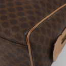 CELINE Macadam Canvas Boston Bag PVC Leather Brown Gold Auth 186262A-10
