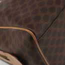 CELINE Macadam Canvas Boston Bag PVC Leather Brown Gold Auth 186262A-13