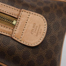 CELINE Macadam Canvas Boston Bag PVC Leather Brown Gold Auth 186262A-14