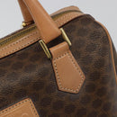 CELINE Macadam Canvas Boston Bag PVC Leather Brown Gold Auth 186262A-15