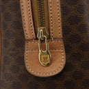 CELINE Macadam Canvas Boston Bag PVC Leather Brown Gold Auth 186262A-17