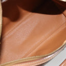 CELINE Macadam Canvas Boston Bag PVC Leather Brown Gold Auth 186262A-18