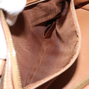 CELINE Macadam Canvas Boston Bag PVC Leather Brown Gold Auth 186262A-22