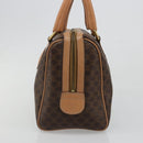 CELINE Macadam Canvas Boston Bag PVC Leather Brown Gold Auth 186262A-4