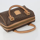 CELINE Macadam Canvas Boston Bag PVC Leather Brown Gold Auth 186262A-6