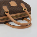 CELINE Macadam Canvas Boston Bag PVC Leather Brown Gold Auth 186262A-7