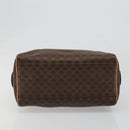 CELINE Macadam Canvas Boston Bag PVC Leather Brown Gold Auth 186262A-9
