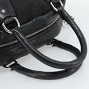 PRADA Hand Bag Leather 2way Black Silver Auth 186264A-9