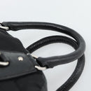 PRADA Hand Bag Leather 2way Black Silver Auth 186264A-15