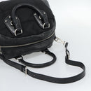 PRADA Hand Bag Leather 2way Black Silver Auth 186264A-10